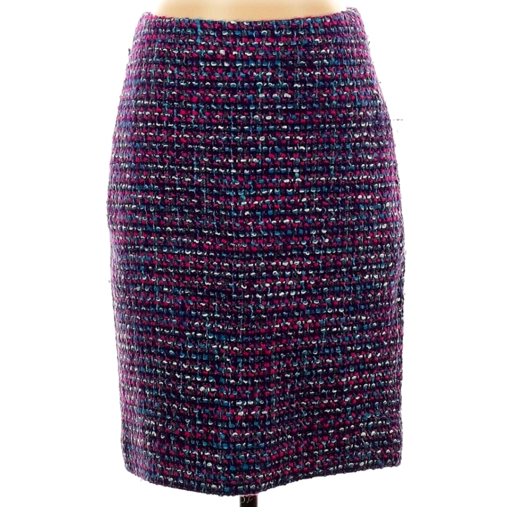 J. Crew Purple tweed No. 2 pencil skirt size 10 23" Long X 16" waist laying flat